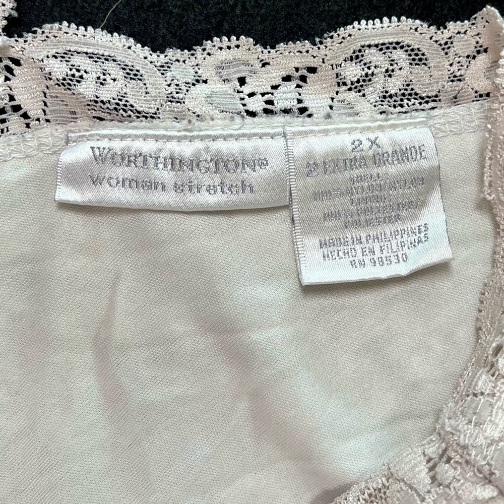 Worthington Womans 2X
Lined Lace Tank Cami
Cream Coquette Angelic
Bohemian - Picture 3 of 12